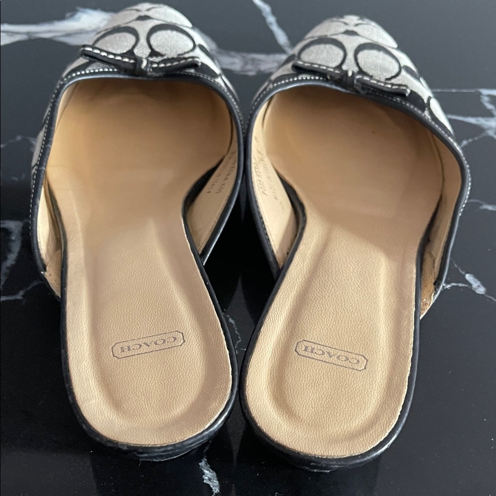 Coach Black and Cream Women's Mules - Picture 3 of 4